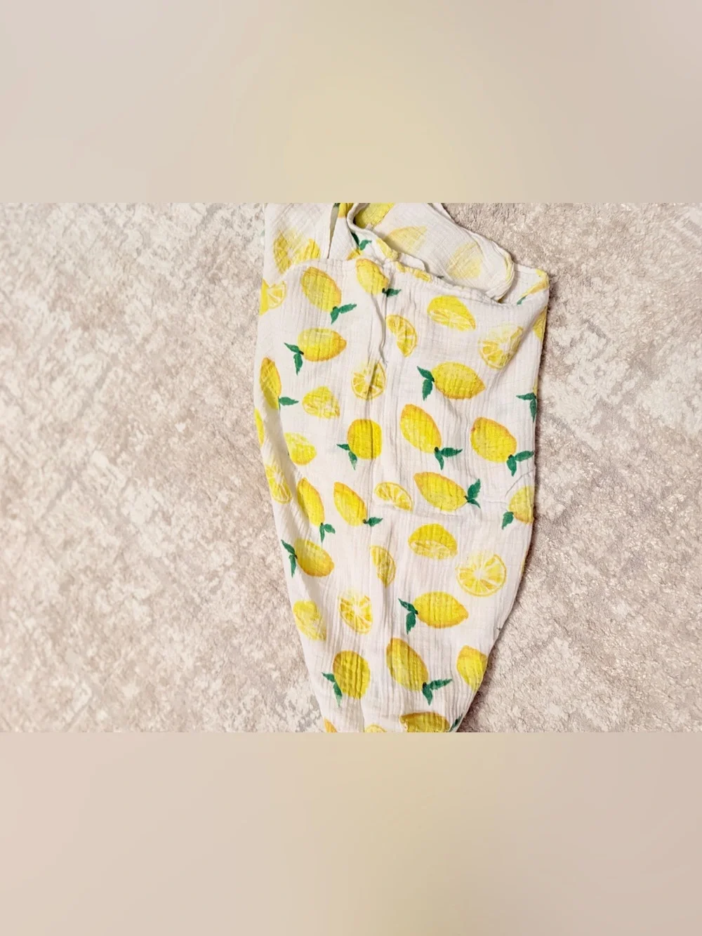 Yellow Lemon Print Kids Muslin Swaddle Blanket